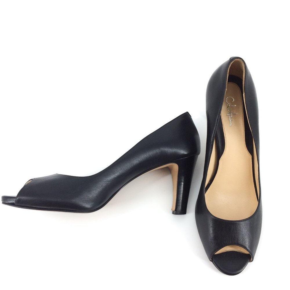 COLE HAAN Margot Ot Peep Toe Black Pumps Size 10B